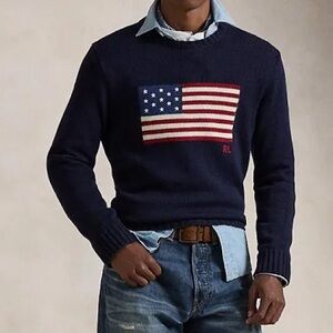 Men’s Ralph Lauren American Flag Sweater L